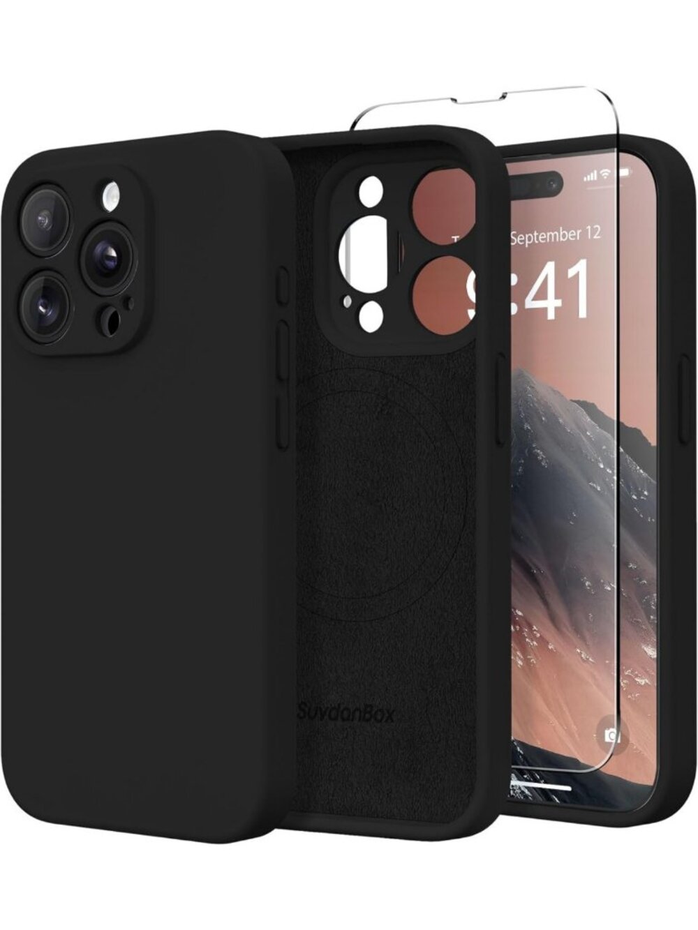 Silicone Magnetic iPhone 13 Pro Case - Sleek Black Design, Shockproof Protection